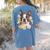 Floral Boston Terrier Women's Comfort Colors T-Shirt Back Print Blue Jean