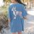 Floral FLower Boston Terrier Mom Grandma Women's Comfort Colors T-Shirt Back Print Blue Jean