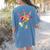 Flower American Sign Language ASL Teacher Teaching Deaf Women's Comfort Colors T-Shirt Back Print Blue Jean