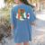 Ghosts Reading Books Teacher Halloween Librarian Boooks Women's Comfort Colors T-Shirt Back Print Blue Jean