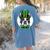Green Boston Terrier Shamrock St Patricks Day Boston Terrier Women's Comfort Colors T-Shirt Back Print Blue Jean
