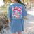 Groovy Teacher Cute Coquette Bow Flower Retro Back To School Women's Comfort Colors T-Shirt Back Print Blue Jean