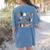 Halloween Library Ghost Books Teacher Spooky Trick Or Teach Women's Comfort Colors T-Shirt Back Print Blue Jean