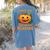 Halloween Teacher Librarian Pumpkin Reading Books Men Women Kids Women's Comfort Colors T-Shirt Back Print Blue Jean