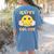 Happy Dot Day Hippie Flowers Smile Face Groovy Teacher Kids Women's Comfort Colors T-Shirt Back Print Blue Jean
