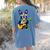 Hawaiian Boston Terrier & Pineapple Ukulele Summer Vacation Women's Comfort Colors T-Shirt Back Print Blue Jean