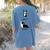 Inhale Exhale Yoga Boston Terrier Tshirt Women's Comfort Colors T-Shirt Back Print Blue Jean