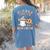 Kindergarten Boo Crew Halloween Floral Ghost Kinder Teacher Women's Comfort Colors T-Shirt Back Print Blue Jean