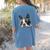 Love Is Boston Terrier Bostie Women's Comfort Colors T-Shirt Back Print Blue Jean