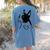 I Love My Boston Terrier Dog With Heart Women's Comfort Colors T-Shirt Back Print Blue Jean