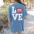 LOVE Kindergarten Teacher Student School Apple Women's Comfort Colors T-Shirt Back Print Blue Jean
