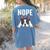 Nope Boston Terrier Puppy Dog Bostie Lover Men Women Girls Kids Women's Comfort Colors T-Shirt Back Print Blue Jean