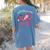 In October We Wear Pink Apple Teacher Daisy Breast Cancer Women's Comfort Colors T-Shirt Back Print Blue Jean