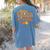 One Thankful PE Teacher Thanksgiving Fall Autumn Groovy Women's Comfort Colors T-Shirt Back Print Blue Jean