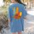 One Thankful Teacher Thanksgiving Turkey Peace Hand Sign Women's Comfort Colors T-Shirt Back Print Blue Jean