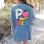 P Is For Pre K Teacher Student Pencil Apple Back To School Women's Comfort Colors T-Shirt Back Print Blue Jean