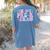 In My Pre K Era Groovy Back To School First Day Teacher Kids Women's Comfort Colors T-Shirt Back Print Blue Jean