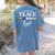 I Promise To Teach Love LGBT-Q Pride Proud Ally Teacher Women's Comfort Colors T-Shirt Back Print Blue Jean