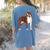 Red Boston Terrier Dog Women's Comfort Colors T-Shirt Back Print Blue Jean