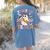 Retro Floral Ghost Trick Or Teach Groovy Teacher Halloween Women's Comfort Colors T-Shirt Back Print Blue Jean