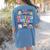 Retro In My PTO Mom Era Parent Organization Team Teacher Women's Comfort Colors T-Shirt Back Print Blue Jean