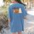 Spooky Ghost Boston Terrier Pumpkin Halloween Dog Lover Women's Comfort Colors T-Shirt Back Print Blue Jean