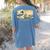 Surfing Boston Terrier Kanagawa Wave Japanese Dog For Men Women Kids Women's Comfort Colors T-Shirt Back Print Blue Jean