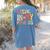 I Teach In My Pajamas Retro Groovy Teacher Humor Women's Comfort Colors T-Shirt Back Print Blue Jean