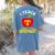 I Teach What's Your Superpower Superhero Teacher Women's Comfort Colors T-Shirt Back Print Blue Jean