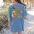 Thankful For My 4th Grade Turkey Thanksgiving Turkey Teacher Women's Comfort Colors T-Shirt Back Print Blue Jean