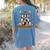 Ugly Sweater Christmas Tree Boston Terrier Dog Xmas Pajama Women's Comfort Colors T-Shirt Back Print Blue Jean