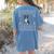 Ugly Xmas Sweater Style Boston Terrier Reindeer Christmas Women's Comfort Colors T-Shirt Back Print Blue Jean