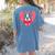 Valentine's Day Boston Terrier Heart Women's Comfort Colors T-Shirt Back Print Blue Jean