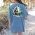 Whimsical Forest Adventures Sasquatch Bigfoot Walking Boston Terrier Dog Lovers Women's Comfort Colors T-Shirt Back Print Blue Jean
