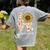4th Grade Teacher Love Autumn Fall Sunflower Appreciation Women's Comfort Colors T-Shirt Back Print Grey
