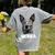 4th July Blue Heeler Dog Merica Patriotic USA Flag Cute Women's Comfort Colors T-Shirt Back Print Grey