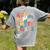Alphabet Hi Back To School ABC Pre K Kindergarten Teacher Women's Comfort Colors T-Shirt Back Print Grey