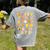 Alphabet Turkey Thanksgiving Costume Preschool Teacher Men Women Women's Comfort Colors T-Shirt Back Print Grey