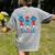 All American Teacher Pencil Coquette Bow USA Flag Teachers Women's Comfort Colors T-Shirt Back Print Grey