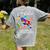 Autism Awareness Teacher I Teach Awesome Superheroes Women's Comfort Colors T-Shirt Back Print Grey