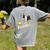Ballaholic Boston Terrier Dog Chasing Bostie Ball Women's Comfort Colors T-Shirt Back Print Grey