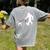 Bigfoot Walking With Bull Terrier Dog Women's Comfort Colors T-Shirt Back Print Grey