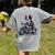 Biker Boston Terrier Dog Riding Motorbike Women's Comfort Colors T-Shirt Back Print Grey