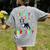 My Birthday Colorful Costume Boston Terrier Party Women's Comfort Colors T-Shirt Back Print Grey