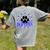 Blue Bobcats School Spirit Coquette Bow Mascot Teacher Women's Comfort Colors T-Shirt Back Print Grey