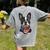 Boston Terrier American Flag Women's Comfort Colors T-Shirt Back Print Grey