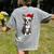Boston Terrier Christmas Santa Hat Tree Lights Pajama Women's Comfort Colors T-Shirt Back Print Grey
