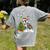 Boston Terrier Christmas Tree Lights Santa Hat Women's Comfort Colors T-Shirt Back Print Grey