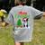 Boston Terrier Christmas Tree Lights Xmas Dog Lover Women's Comfort Colors T-Shirt Back Print Grey