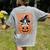 Boston Terrier Costume On Pumpkin Halloween Boston Terrier Women's Comfort Colors T-Shirt Back Print Grey
